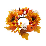 Maxbell Candle Ring Artificial Wreath Harvest Wreath for Party Thanksgiving Tabletop