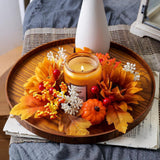 Maxbell Candle Ring Artificial Wreath Harvest Wreath for Party Thanksgiving Tabletop