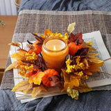 Maxbell Candle Ring Gifts Fall Artificial Wreaths for Dining Room Farmhouse Festival