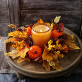 Maxbell Candle Ring Gifts Fall Artificial Wreaths for Dining Room Farmhouse Festival
