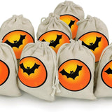 Maxbell 10x Halloween Trick or Treat Bags Drawstring Gift Bags Kids Trip Candy Pouch