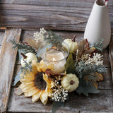 Maxbell Candle Ring Rustic Decorative Fall Garland for Living Room Tabletop Festival