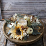 Maxbell Candle Ring Rustic Decorative Fall Garland for Living Room Tabletop Festival