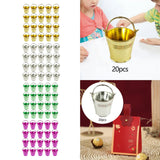 Maxbell 20Pcs Small Candy Buckets Party Supplies Birthday Decor Modern Snack Buckets Gold