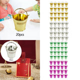 Maxbell 20Pcs Small Candy Buckets Party Supplies Birthday Decor Modern Snack Buckets Gold