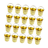 Maxbell 20Pcs Small Candy Buckets Party Supplies Birthday Decor Modern Snack Buckets Gold
