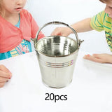 Maxbell 20Pcs Small Candy Buckets Party Supplies Birthday Decor Modern Snack Buckets Silvery