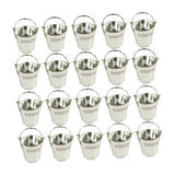 Maxbell 20Pcs Small Candy Buckets Party Supplies Birthday Decor Modern Snack Buckets Silvery