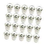 Maxbell 20Pcs Small Candy Buckets Party Supplies Birthday Decor Modern Snack Buckets Silvery