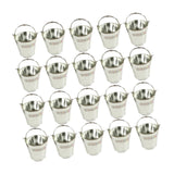 Maxbell 20Pcs Small Candy Buckets Party Supplies Birthday Decor Modern Snack Buckets Silvery