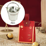 Maxbell 20Pcs Small Candy Buckets Party Supplies Birthday Decor Modern Snack Buckets Silvery