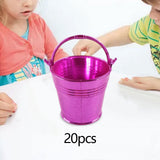 Maxbell 20Pcs Small Candy Buckets Party Supplies Birthday Decor Modern Snack Buckets Rose Red