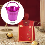 Maxbell 20Pcs Small Candy Buckets Party Supplies Birthday Decor Modern Snack Buckets Rose Red