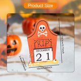 Maxbell Halloween Wooden Ornament Advent Calendar Halloween Gift for Festival Indoor Orange Gravestone