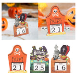 Maxbell Halloween Wooden Ornament Advent Calendar Halloween Gift for Festival Indoor Orange Gravestone