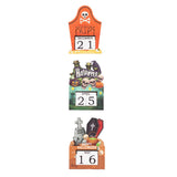 Maxbell Halloween Wooden Ornament Advent Calendar Halloween Gift for Festival Indoor Orange Gravestone