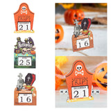 Maxbell Halloween Wooden Ornament Advent Calendar Halloween Gift for Festival Indoor Orange Gravestone
