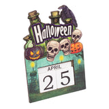 Maxbell Halloween Wooden Ornament Advent Calendar Halloween Gift for Festival Indoor Crow Skull