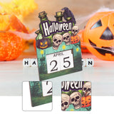 Maxbell Halloween Wooden Ornament Advent Calendar Halloween Gift for Festival Indoor Crow Skull