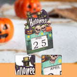 Maxbell Halloween Wooden Ornament Advent Calendar Halloween Gift for Festival Indoor Crow Skull