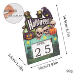 Maxbell Halloween Wooden Ornament Advent Calendar Halloween Gift for Festival Indoor Crow Skull