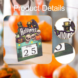 Maxbell Halloween Wooden Ornament Advent Calendar Halloween Gift for Festival Indoor Crow Skull