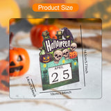 Maxbell Halloween Wooden Ornament Advent Calendar Halloween Gift for Festival Indoor Crow Skull