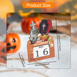 Maxbell Halloween Wooden Ornament Advent Calendar Halloween Gift for Festival Indoor Coffin
