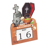 Maxbell Halloween Wooden Ornament Advent Calendar Halloween Gift for Festival Indoor Coffin