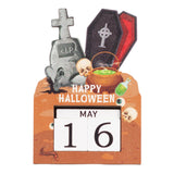 Maxbell Halloween Wooden Ornament Advent Calendar Halloween Gift for Festival Indoor Coffin