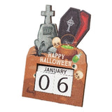 Maxbell Halloween Wooden Ornament Advent Calendar Halloween Gift for Festival Indoor Coffin