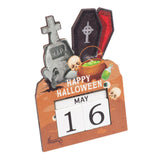 Maxbell Halloween Wooden Ornament Advent Calendar Halloween Gift for Festival Indoor Coffin