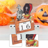 Maxbell Halloween Wooden Ornament Advent Calendar Halloween Gift for Festival Indoor Coffin