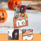 Maxbell Halloween Wooden Ornament Advent Calendar Halloween Gift for Festival Indoor Coffin