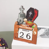 Maxbell Halloween Wooden Ornament Advent Calendar Halloween Gift for Festival Indoor Coffin