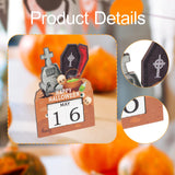 Maxbell Halloween Wooden Ornament Advent Calendar Halloween Gift for Festival Indoor Coffin