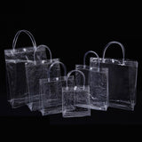 Maxbell 50 Pieces Clear Gift Bags Crafting PVC Treat Bags for Birthday Wedding Party Height 20cm
