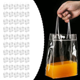 Maxbell 50 Pieces Clear Gift Bags Crafting PVC Treat Bags for Birthday Wedding Party Height 20cm