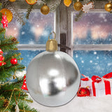 Maxbell Large Christmas Inflatable Ball Inflatable Balloon for Wedding Outside Patio Silver