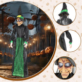 Maxbell Halloween Hanging Witch 67” for Indoor and Outdoor Garden Theme Party Favors Green