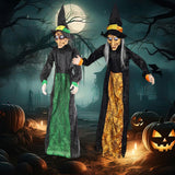 Maxbell Halloween Hanging Witch 67” for Indoor and Outdoor Garden Theme Party Favors Green