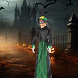 Maxbell Halloween Hanging Witch 67” for Indoor and Outdoor Garden Theme Party Favors Green