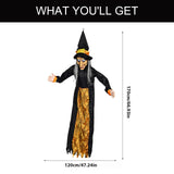 Maxbell Halloween Hanging Witch 67” for Indoor and Outdoor Garden Theme Party Favors Yellow