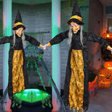 Maxbell Halloween Hanging Witch 67” for Indoor and Outdoor Garden Theme Party Favors Yellow