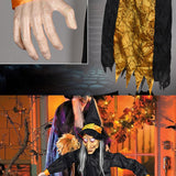 Maxbell Halloween Hanging Witch 67” for Indoor and Outdoor Garden Theme Party Favors Yellow