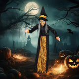 Maxbell Halloween Hanging Witch 67” for Indoor and Outdoor Garden Theme Party Favors Yellow