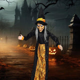 Maxbell Halloween Hanging Witch 67” for Indoor and Outdoor Garden Theme Party Favors Yellow