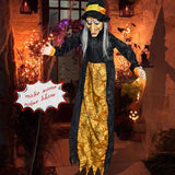 Maxbell Halloween Hanging Witch 67” for Indoor and Outdoor Garden Theme Party Favors Yellow