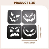 Maxbell 4Pcs Halloween Coasters Coffee Mug Coasters Decorative Cup Coasters for Desk Black