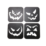 Maxbell 4Pcs Halloween Coasters Coffee Mug Coasters Decorative Cup Coasters for Desk Black